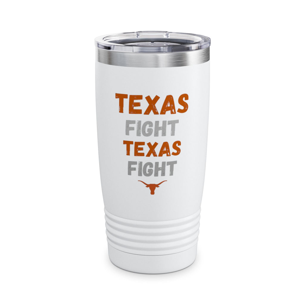 Texas Longhorns Texas Fight 20oz Stainless Steel Tumbler - White