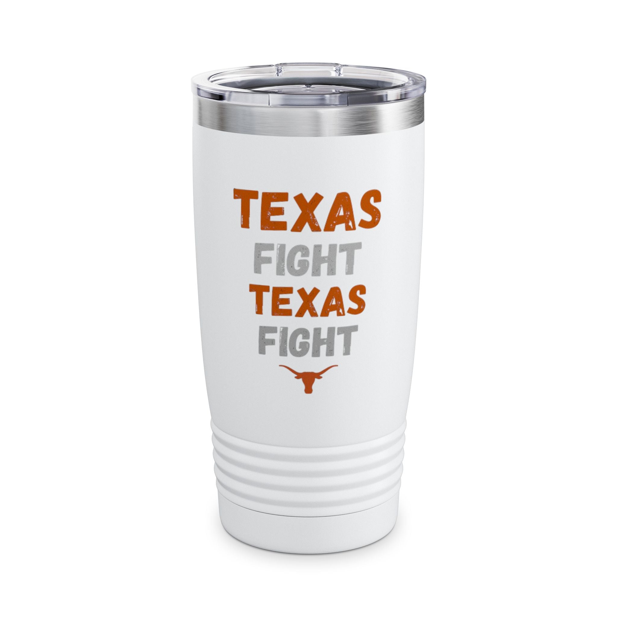 Texas Longhorns Texas Fight 20oz Stainless Steel Tumbler - White